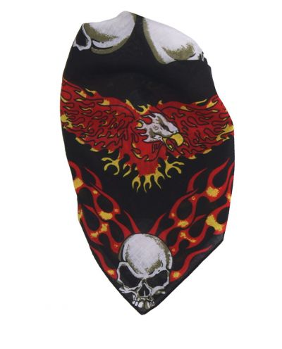 Bandana / boerenzakdoek met skulls en vlammen