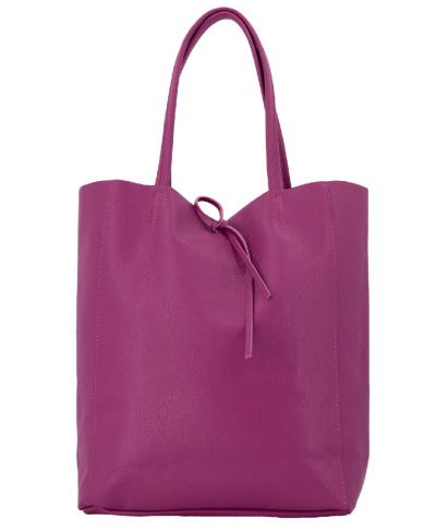 Lederen shopper in cyclaam-roze