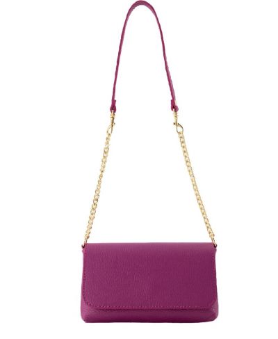 Cyclaam-roze lederen clutch