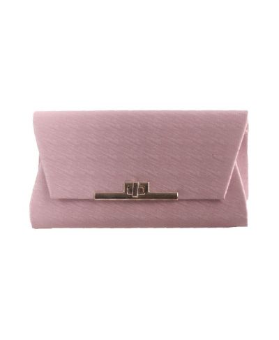 Clutch/avondtas van organza in doker-oudroze