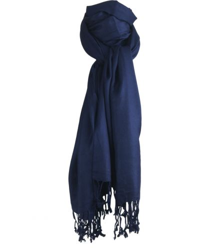 Donkerblauwe pashmina sjaal