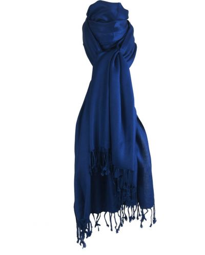 Kobaltblauwe pashmina sjaal