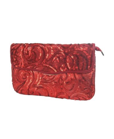 Pailletten clutch in rood