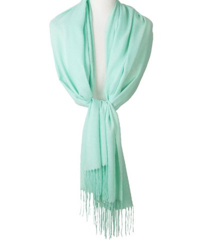 Kasjmier-blend pashmina sjaal in mintgroen