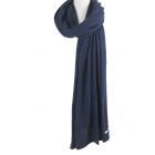 Kasjmier-blend sjaal/omslagdoek in gemêleerde jeansblauw