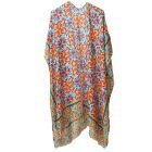 Luchtige 'Joy' kimono in oranje en blauw