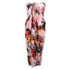 Sarong met abstracte print in rood en oranje