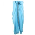 Turquoise crêpe voile pareo met sierbandje