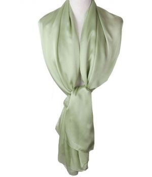 Antiekgroene zijde-blend sjaal 