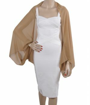 Beige bolero stola van crêpe voile