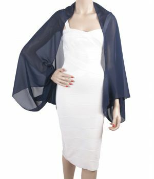 Bolero stola van effen donkerblauwe crêpe voile