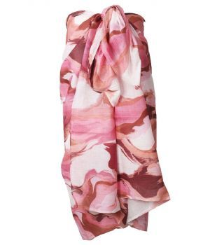 Katoenen sarong met aquarel print in roze