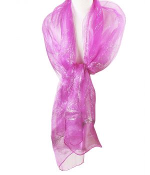 Paarse organza stola met lurex