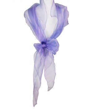 Lila changeant organza stola met pochet