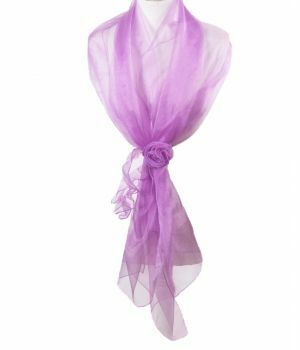 Orchidee paarse organza stola met rozencorsage / strikband