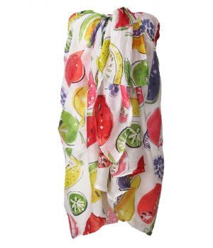 Katoenen sarong met fruitprint 