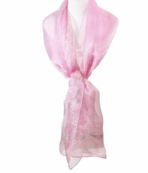 Lichtroze organza stola met lurex